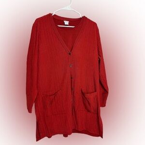 Chicos, Terra cotta, size 3, crepe sweater set